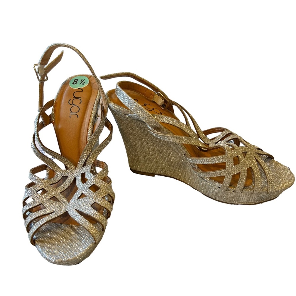 Women Silver Wedge Sandals